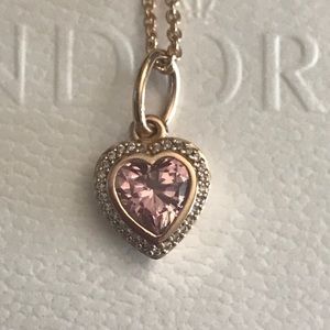 PANDORA: Sparking Love Pendant, Rose-Gold
